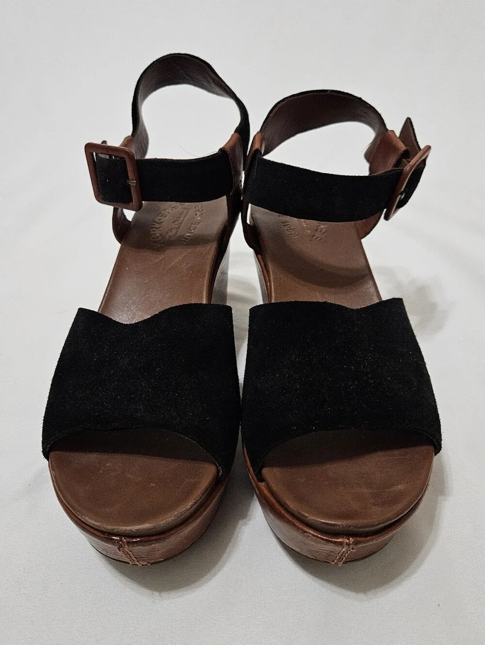 Kork Ease Kiern Classic Brown Leather Platform Wedge Strappy Sandal Sz 9M *Read*
